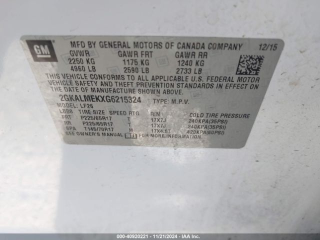 Photo 8 VIN: 2GKALMEKXG6215324 - GMC TERRAIN 