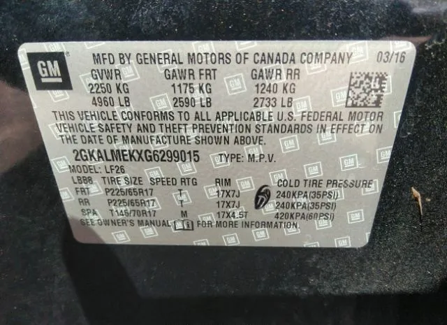 Photo 8 VIN: 2GKALMEKXG6299015 - GMC TERRAIN 