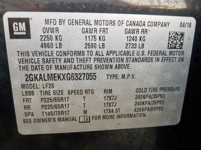 Photo 9 VIN: 2GKALMEKXG6327055 - GMC TERRAIN SL 