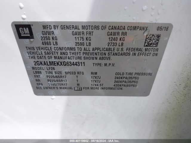 Photo 8 VIN: 2GKALMEKXG6344311 - GMC TERRAIN 