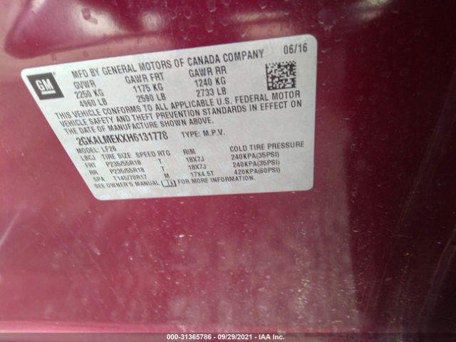 Photo 8 VIN: 2GKALMEKXH6131778 - GMC TERRAIN 