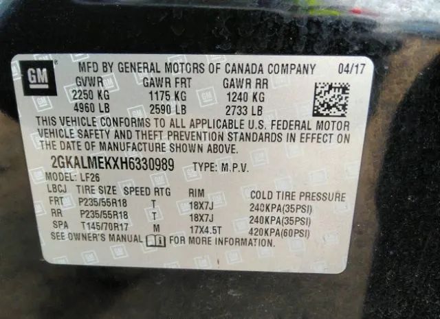 Photo 8 VIN: 2GKALMEKXH6330989 - GMC TERRAIN 