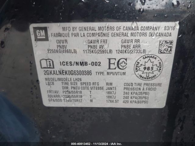 Photo 8 VIN: 2GKALNEK0G6300386 - GMC TERRAIN 