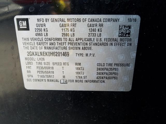 Photo 9 VIN: 2GKALNEK0H6201469 - GMC TERRAIN SL 