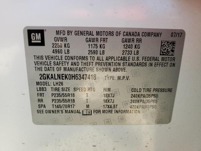 Photo 9 VIN: 2GKALNEK0H6347418 - GMC TERRAIN SL 