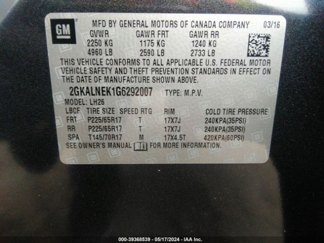 Photo 8 VIN: 2GKALNEK1G6292007 - GMC TERRAIN 