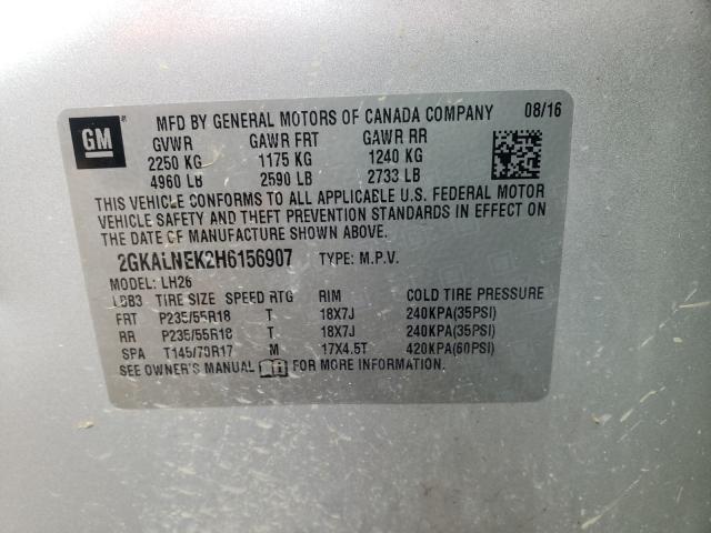 Photo 9 VIN: 2GKALNEK2H6156907 - GMC TERRAIN SL 