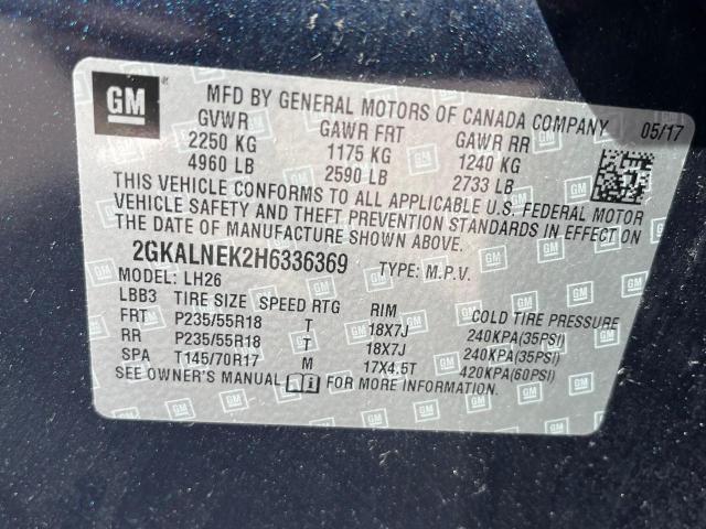 Photo 9 VIN: 2GKALNEK2H6336369 - GMC TERRAIN SL 