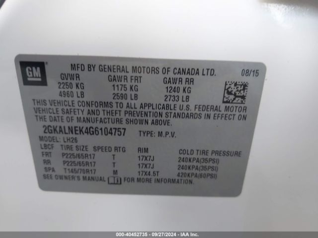 Photo 8 VIN: 2GKALNEK4G6104757 - GMC TERRAIN 