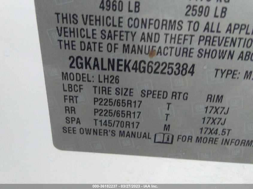 Photo 8 VIN: 2GKALNEK4G6225384 - GMC TERRAIN 