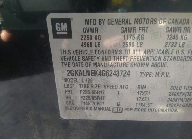 Photo 8 VIN: 2GKALNEK4G6243724 - GMC TERRAIN 