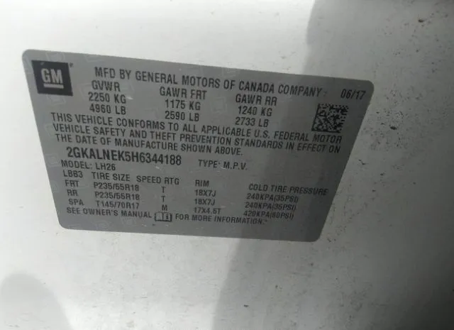 Photo 8 VIN: 2GKALNEK5H6344188 - GMC TERRAIN 