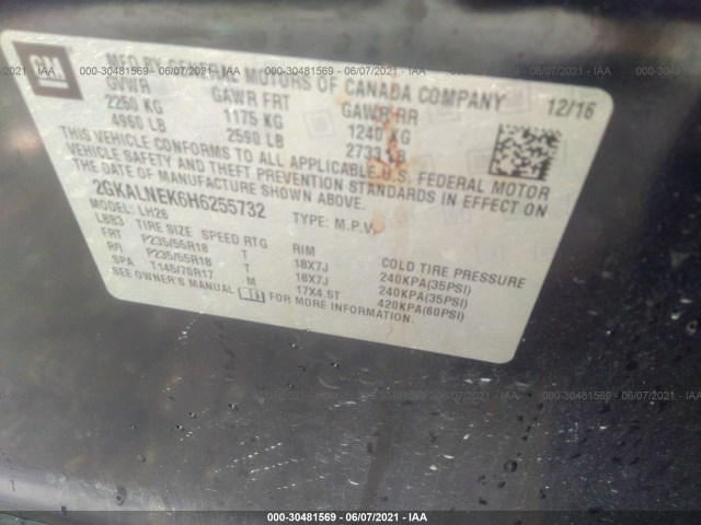 Photo 8 VIN: 2GKALNEK6H6255732 - GMC TERRAIN 