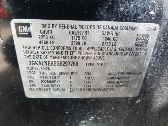 Photo 9 VIN: 2GKALNEK8G6297768 - GMC TERRAIN SL 