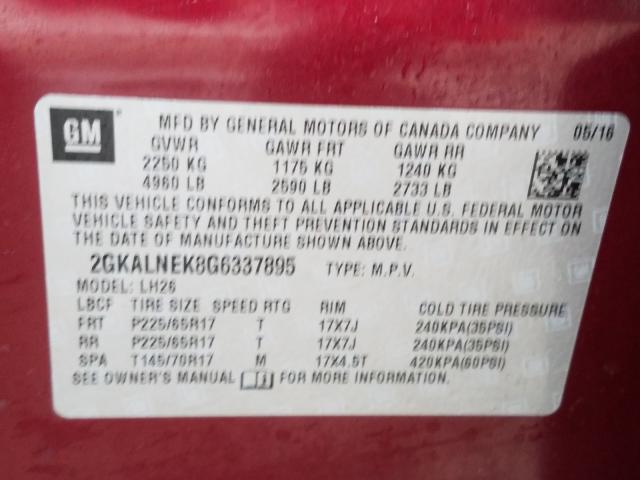 Photo 9 VIN: 2GKALNEK8G6337895 - GMC TERRAIN SL 