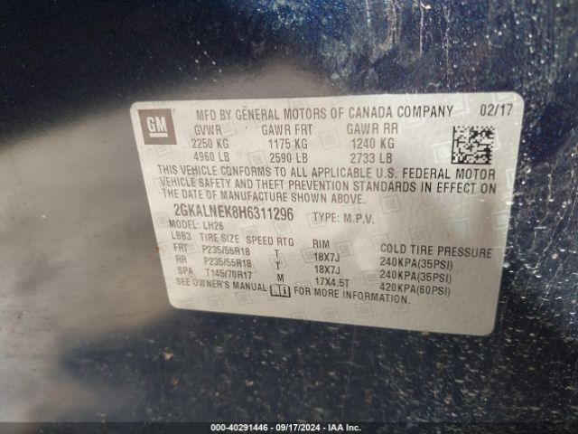 Photo 8 VIN: 2GKALNEK8H6311296 - GMC TERRAIN 