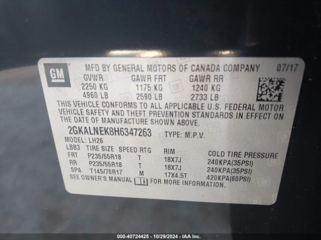 Photo 8 VIN: 2GKALNEK8H6347263 - GMC TERRAIN 