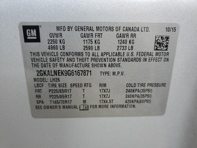 Photo 12 VIN: 2GKALNEK9G6167871 - GMC TERRAIN SL 