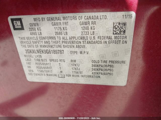 Photo 8 VIN: 2GKALNEK9G6189787 - GMC TERRAIN 