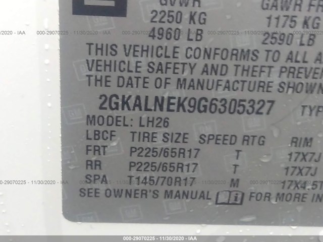 Photo 8 VIN: 2GKALNEK9G6305327 - GMC TERRAIN 