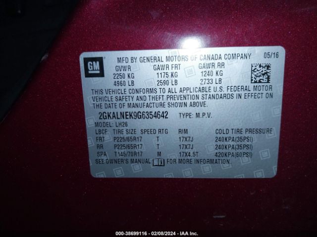 Photo 8 VIN: 2GKALNEK9G6354642 - GMC TERRAIN 