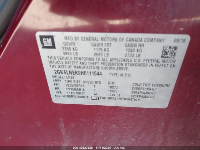 Photo 8 VIN: 2GKALNEK9H6111544 - GMC TERRAIN 