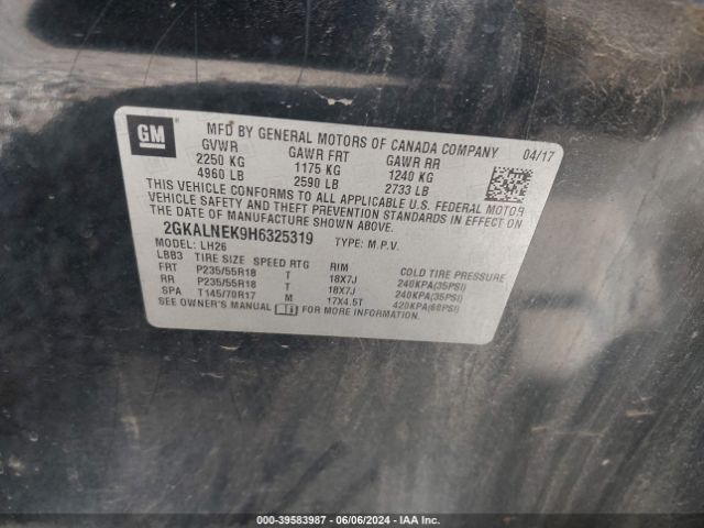 Photo 8 VIN: 2GKALNEK9H6325319 - GMC TERRAIN 