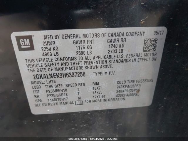 Photo 8 VIN: 2GKALNEK9H6337258 - GMC TERRAIN 