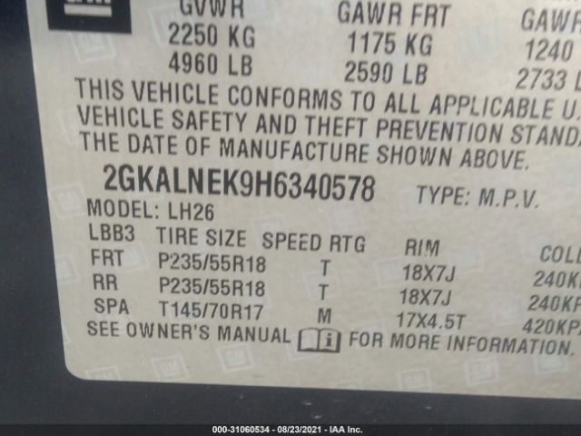 Photo 8 VIN: 2GKALNEK9H6340578 - GMC TERRAIN 