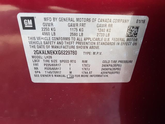 Photo 9 VIN: 2GKALNEKXG6229780 - GMC TERRAIN SL 