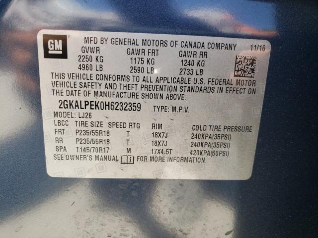 Photo 9 VIN: 2GKALPEK0H6232359 - GMC TERRAIN SL 