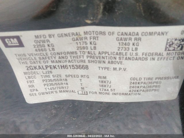 Photo 8 VIN: 2GKALPEK1H6153668 - GMC TERRAIN 