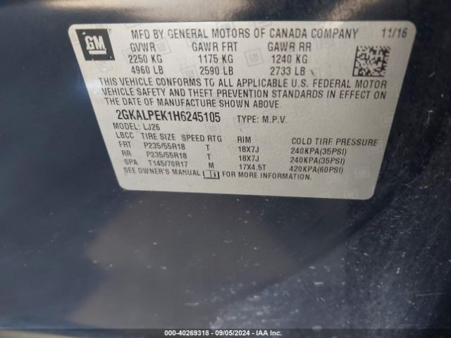 Photo 8 VIN: 2GKALPEK1H6245105 - GMC TERRAIN 