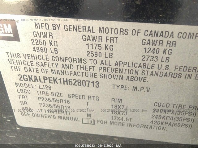 Photo 8 VIN: 2GKALPEK1H6280713 - GMC TERRAIN 