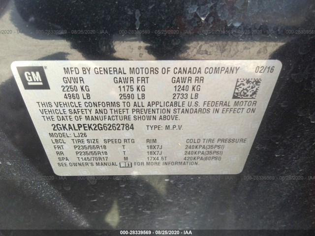 Photo 8 VIN: 2GKALPEK2G6262784 - GMC TERRAIN 