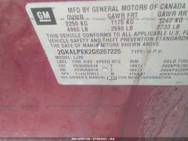 Photo 8 VIN: 2GKALPEK2G6267225 - GMC TERRAIN 