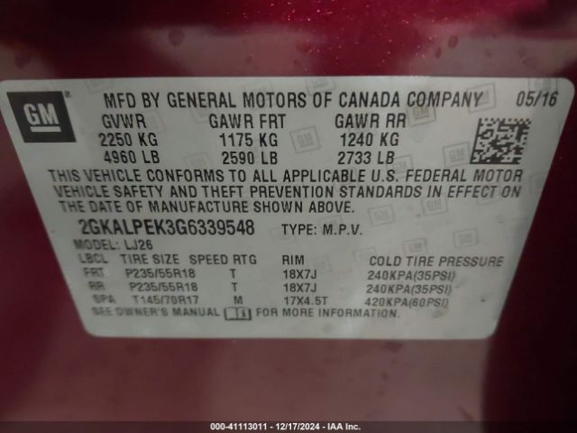 Photo 8 VIN: 2GKALPEK3G6339548 - GMC TERRAIN 