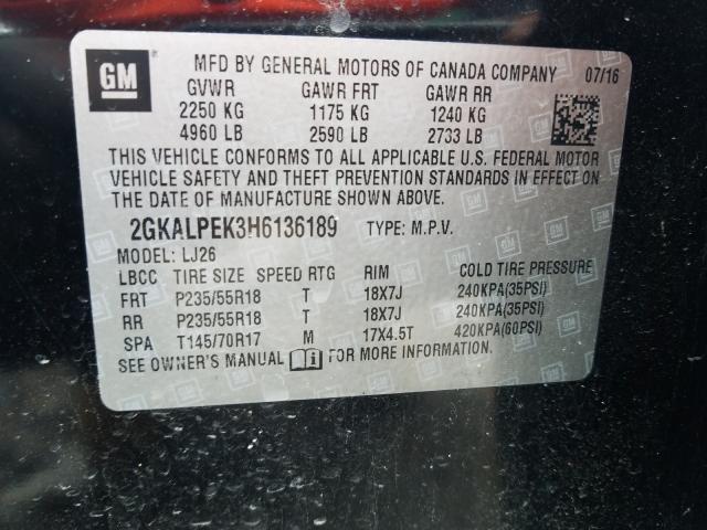 Photo 9 VIN: 2GKALPEK3H6136189 - GMC TERRAIN SL 