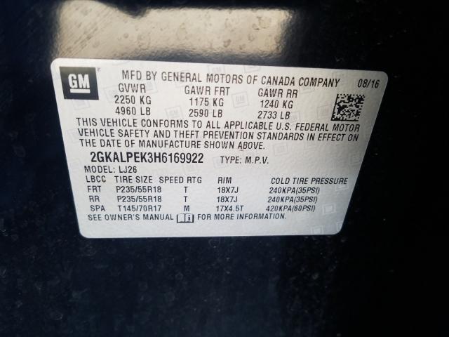 Photo 9 VIN: 2GKALPEK3H6169922 - GMC TERRAIN SL 