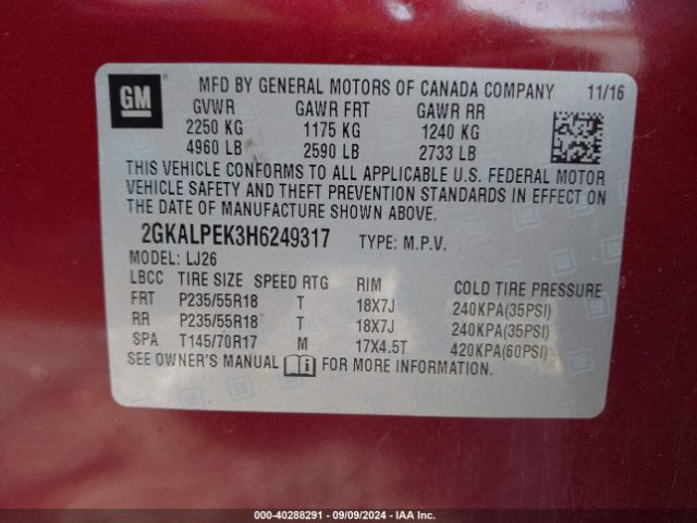 Photo 8 VIN: 2GKALPEK3H6249317 - GMC TERRAIN 