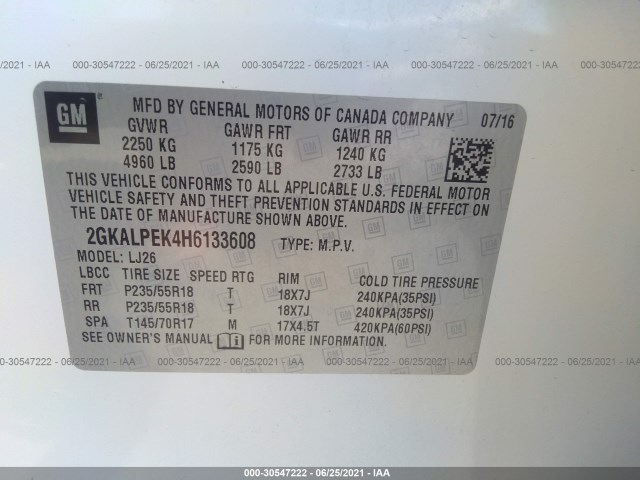 Photo 8 VIN: 2GKALPEK4H6133608 - GMC TERRAIN 