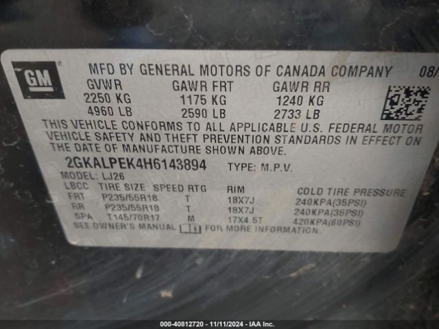 Photo 8 VIN: 2GKALPEK4H6143894 - GMC TERRAIN 