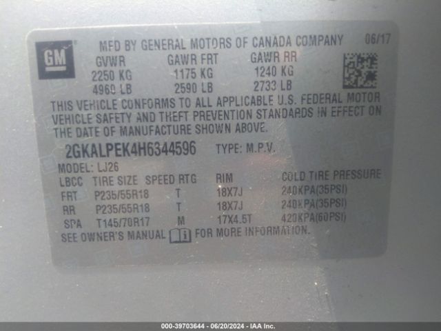 Photo 8 VIN: 2GKALPEK4H6344596 - GMC TERRAIN 