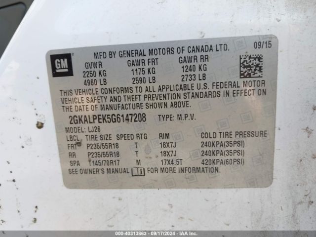 Photo 8 VIN: 2GKALPEK5G6147208 - GMC TERRAIN 