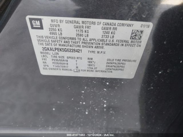 Photo 8 VIN: 2GKALPEK5G6228421 - GMC TERRAIN 