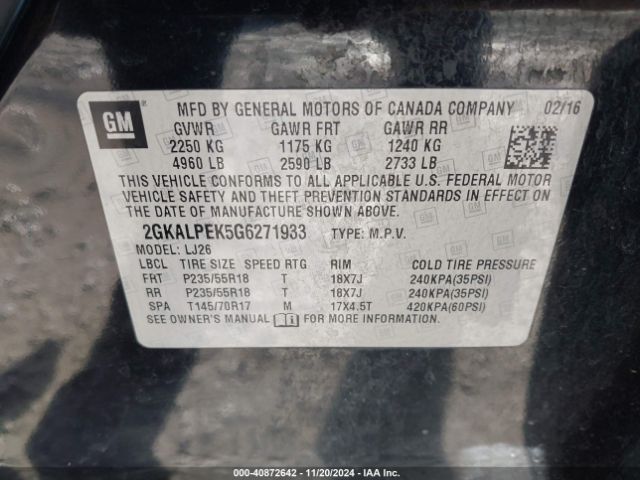 Photo 8 VIN: 2GKALPEK5G6271933 - GMC TERRAIN 