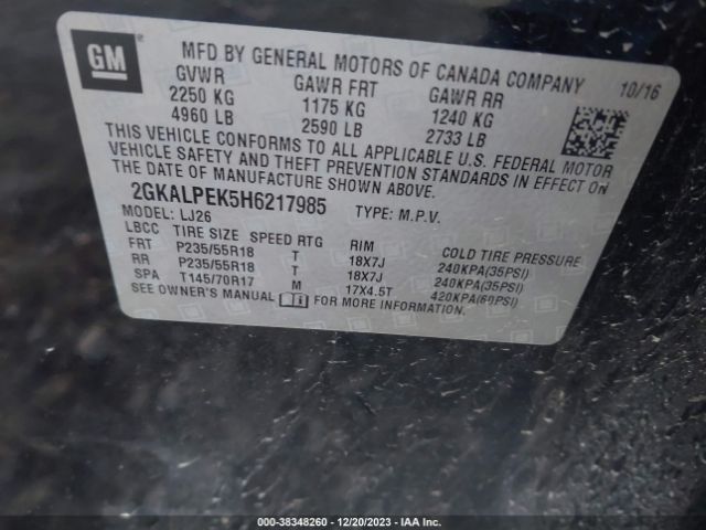 Photo 8 VIN: 2GKALPEK5H6217985 - GMC TERRAIN 