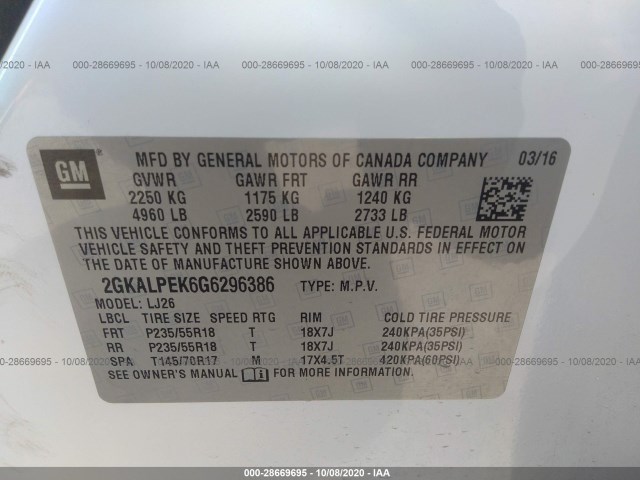 Photo 8 VIN: 2GKALPEK6G6296386 - GMC TERRAIN 