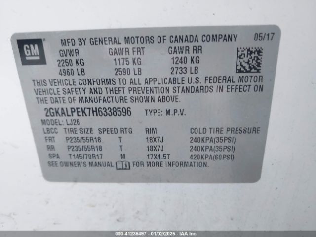 Photo 8 VIN: 2GKALPEK7H6338596 - GMC TERRAIN 