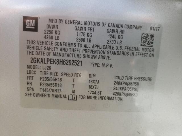 Photo 9 VIN: 2GKALPEK8H6292521 - GMC TERRAIN SL 